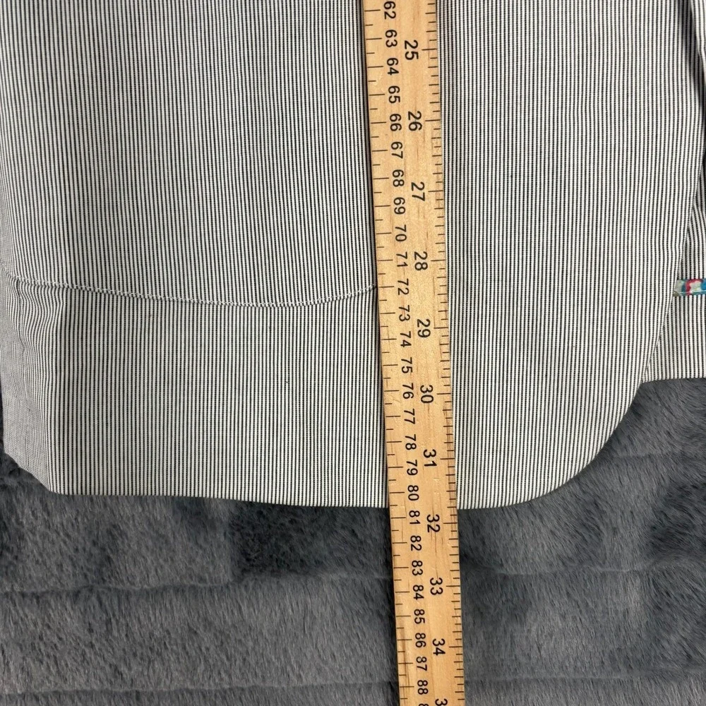 Alan Flusser Mens Seersucker Blazer Charcoal Stripe Cotton Sport Coat 16100 L